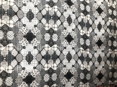Button Quilt Black and Grey